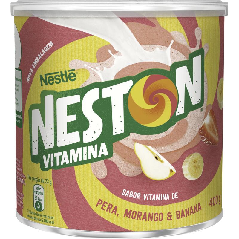 Pó para Preparo de Bebida Vitamina de Pera, Morango & Banana Neston Lata 400g