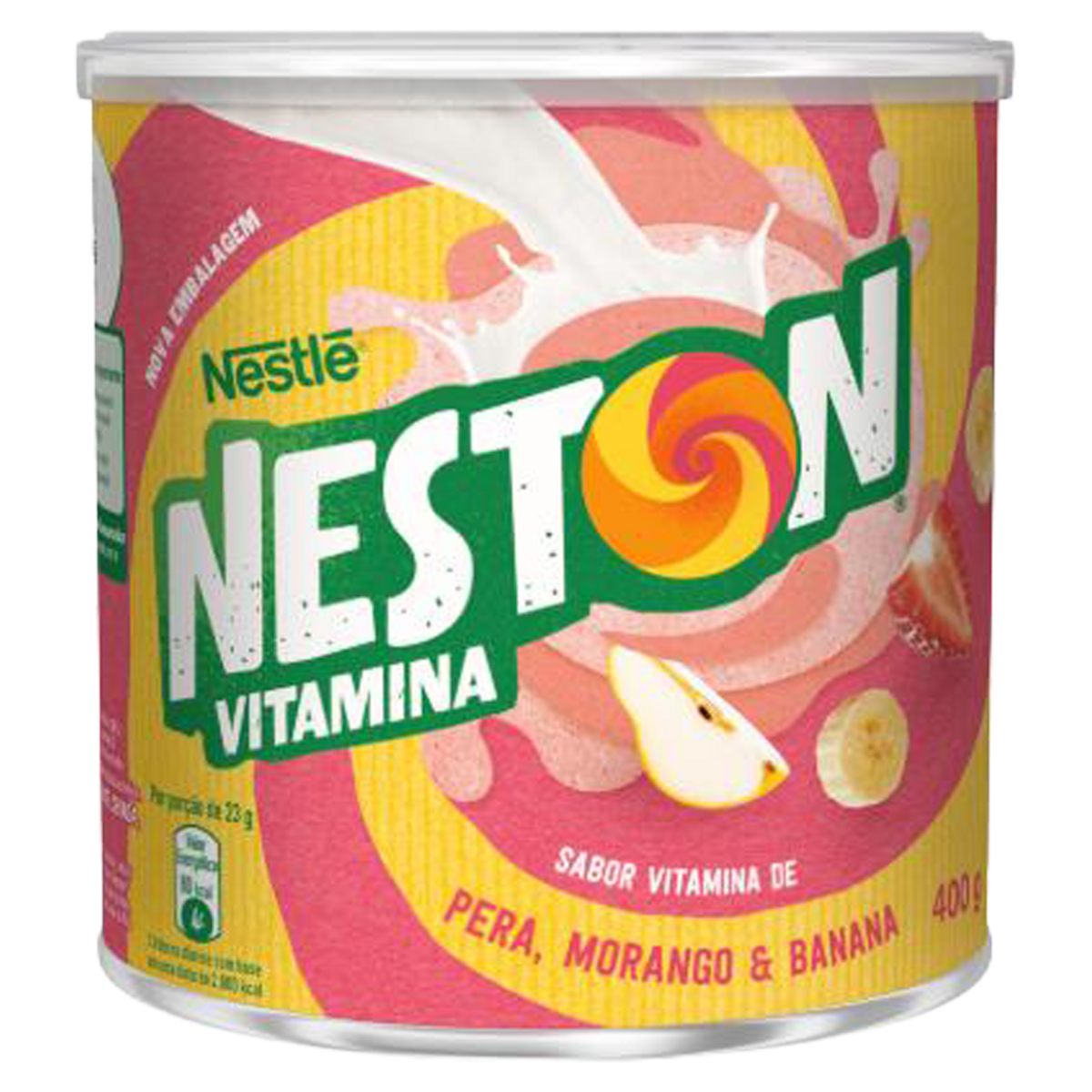 Pó para Preparo de Bebida Vitamina de Pera, Morango & Banana Neston Lata 400g