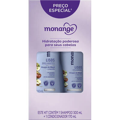 Kit Monange Shampoo 300ml + Condicionador 170ml Lisos