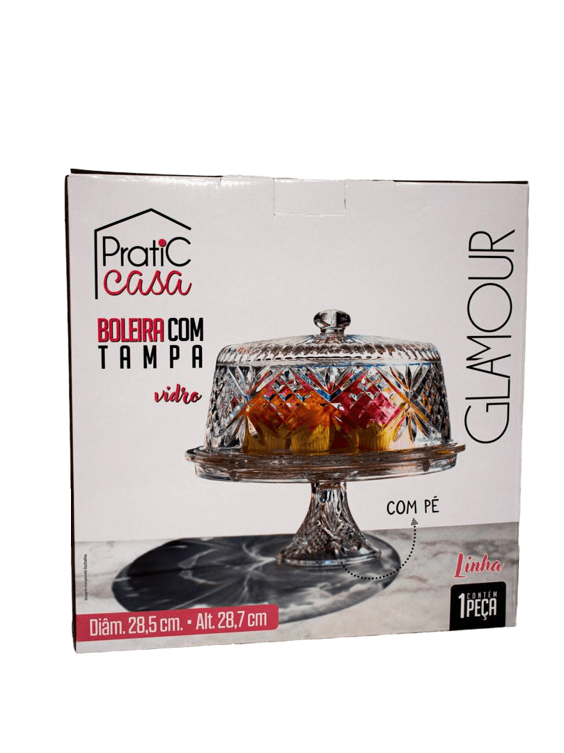 Boleira de Vidro Pratic Casa 30x25cm