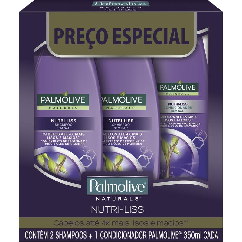 Kit Palmolive 2 Shampoos+1 Cond 350ml Nutri-Liss
