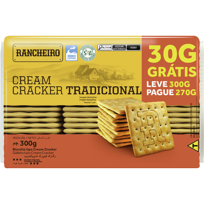 Biscoito Rancheiro Cream Cracker LV 300g PG 270g