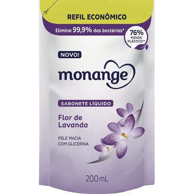 Sabonete Líquido Flor de Lavanda Monange Sachê 200ml
