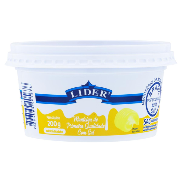 Manteiga Lider com Sal 200g