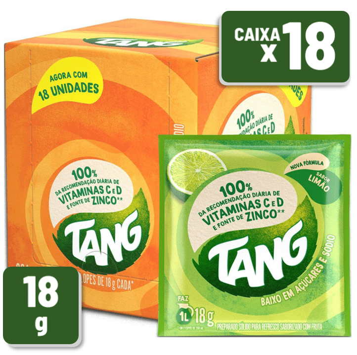 Refresco em Pó Tang Limão Pacote 18g Caixa c/ 18 un