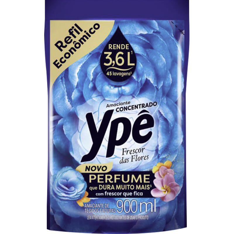Amaciante Concentrado Ypê Frescor das Flores 900ml Refil Econômico