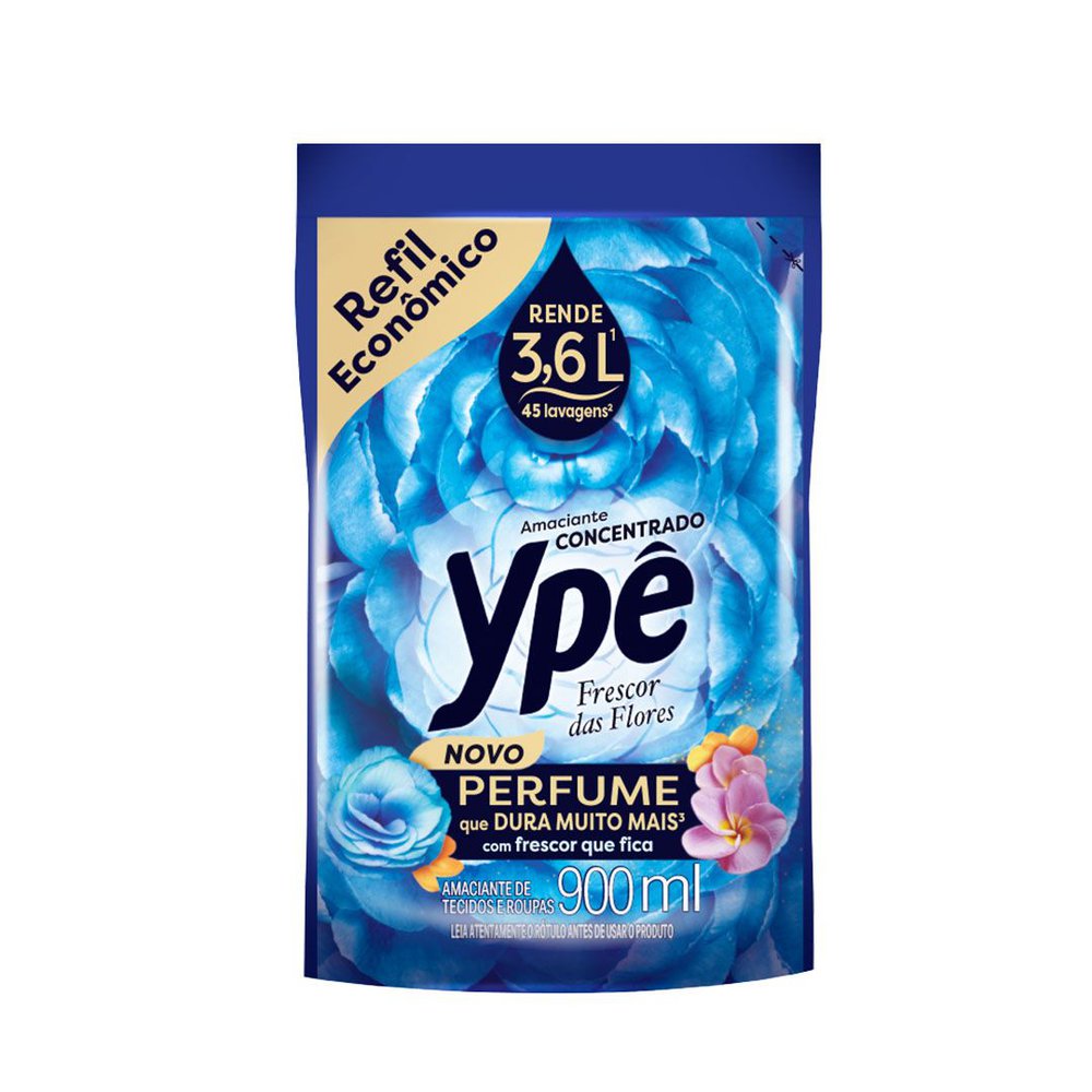 Amaciante Concentrado Ypê Frescor das Flores 900ml Refil Econômico