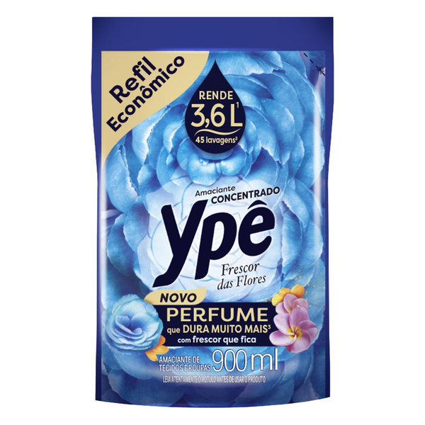 Amaciante Concentrado Ypê Frescor das Flores 900ml Refil Econômico