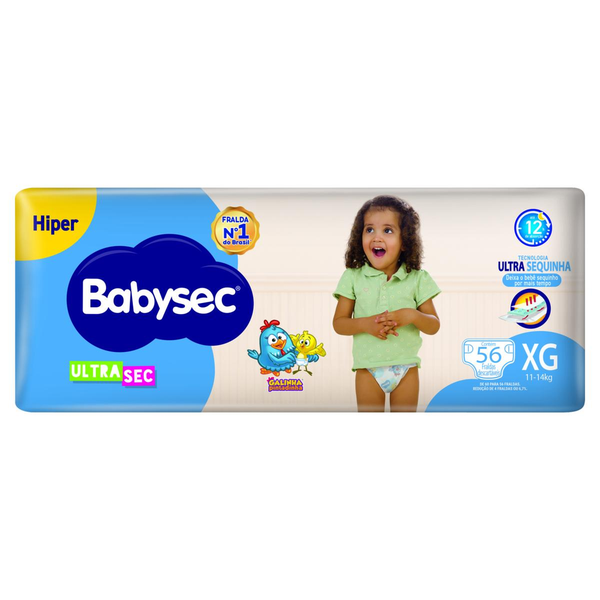 Fralda Babysec Ultra-hiper Tam. XG - Com 60 Fraldas