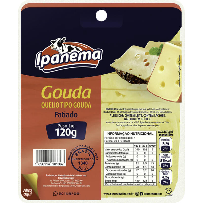 Queijo Gouda Ipanema Fatiado 120g
