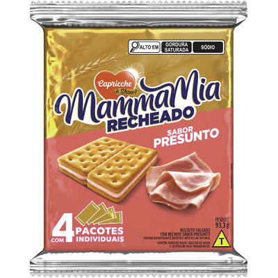 Biscoito Recheado Mamma Mia Presunto 93,3g