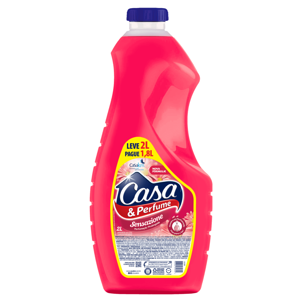 Limpador CASA&PERFUME Perfumado Sensazione Leve 2l Pague 1.8l
