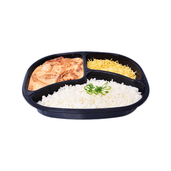 Pratos Prontos 340g - Arroz + Estrogonofe + Batata Palha Kg