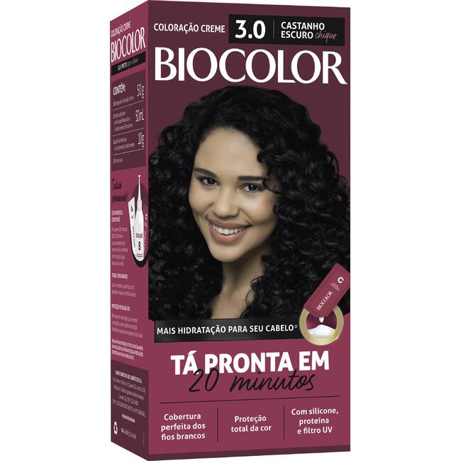 Tintura Biocolor N. 3.0 - Castanho-escuro - Mini Kit