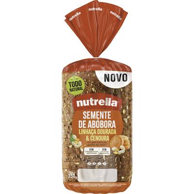 Pão Semente de Abóbora, Linhaça Dourada & Cenoura Nutrella Pacote 350g
