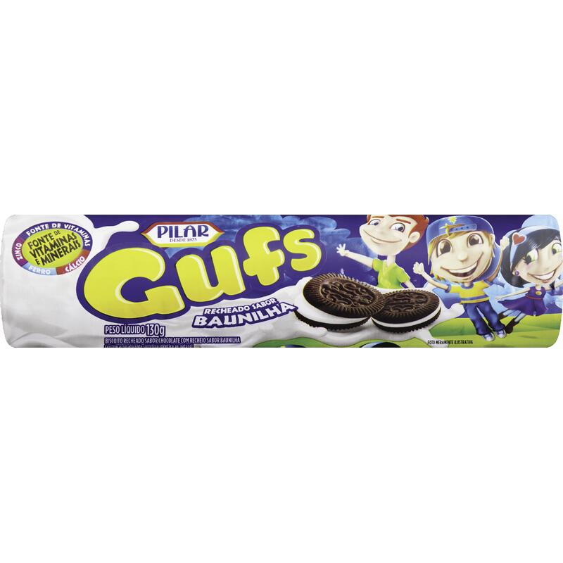 Biscoito Recheado Pilar Gufs Baunilha 130g