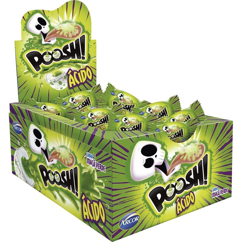 Chiclete Arcor Poosh Maçã Verde Ácida 200g