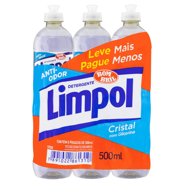 Pack Detergente Limpol Cristal Leve Mais Pague Menos 6Un