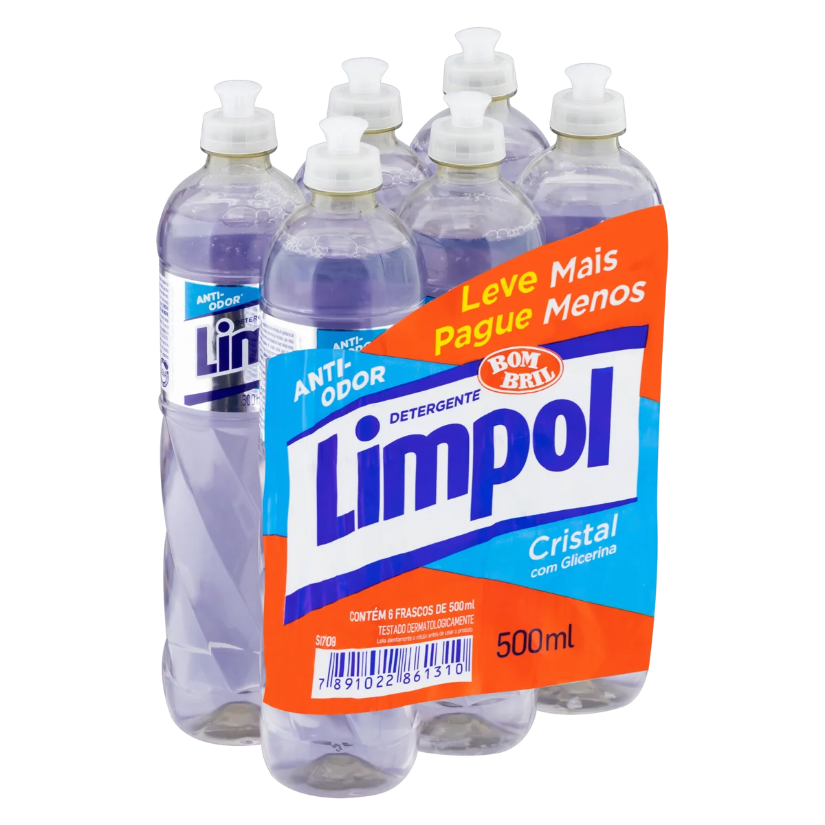 Pack Detergente Limpol Cristal Leve Mais Pague Menos 6Un