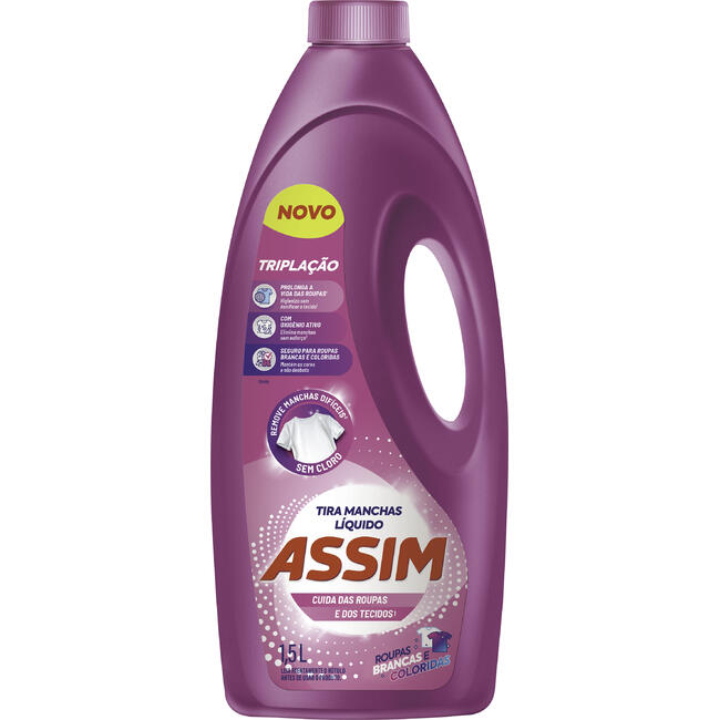 Tira Manchas Líquido Assim Roupas Coloridas 1,5L