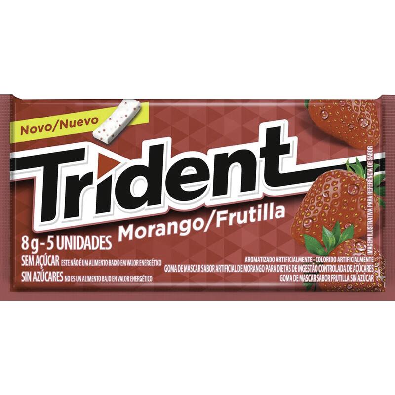 Chiclete Adams Trident Morango 8g