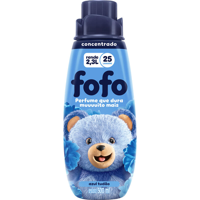 Amaciante de Roupa Concentrado FOFO Azul Tudão 500ml