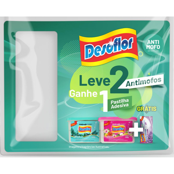 Conjunto Antimofo Desoflor 160g - Com 2 Antimofos - Grátis Pastilha