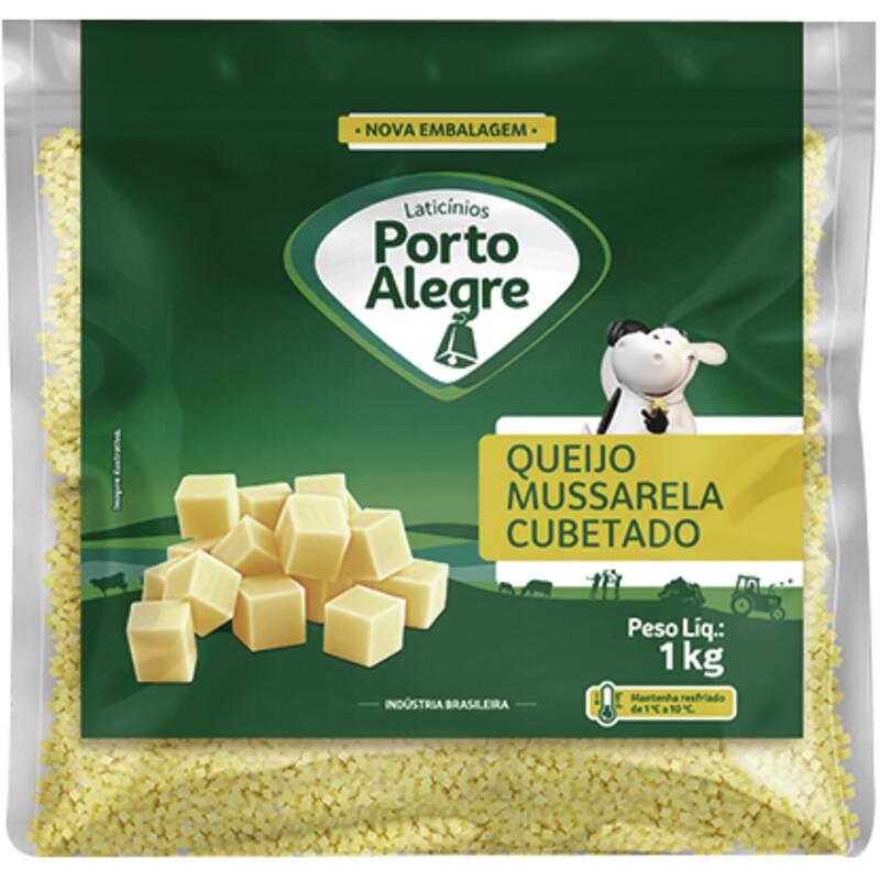 Queijo Mussarela Cubetado Porto Alegre 1kg