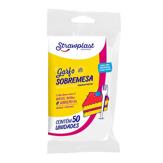 Garfo Destacável Strawplast Cristal 50un