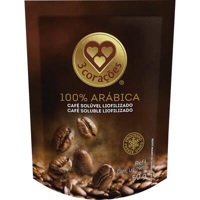 Café Solúvel 3 Corações Liofilizado 50g