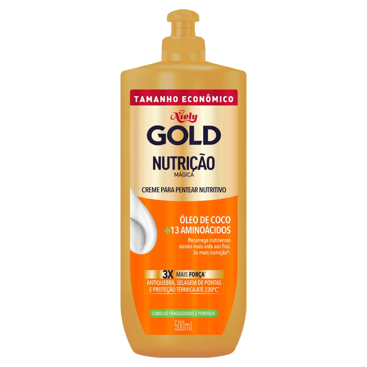 Creme para Pentear NIELY GOLD Nutrição 500ml Tamanho Econômico