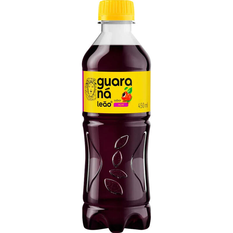 Refresco Adoçado Guaraná e Açaí Leão Garrafa 450ml