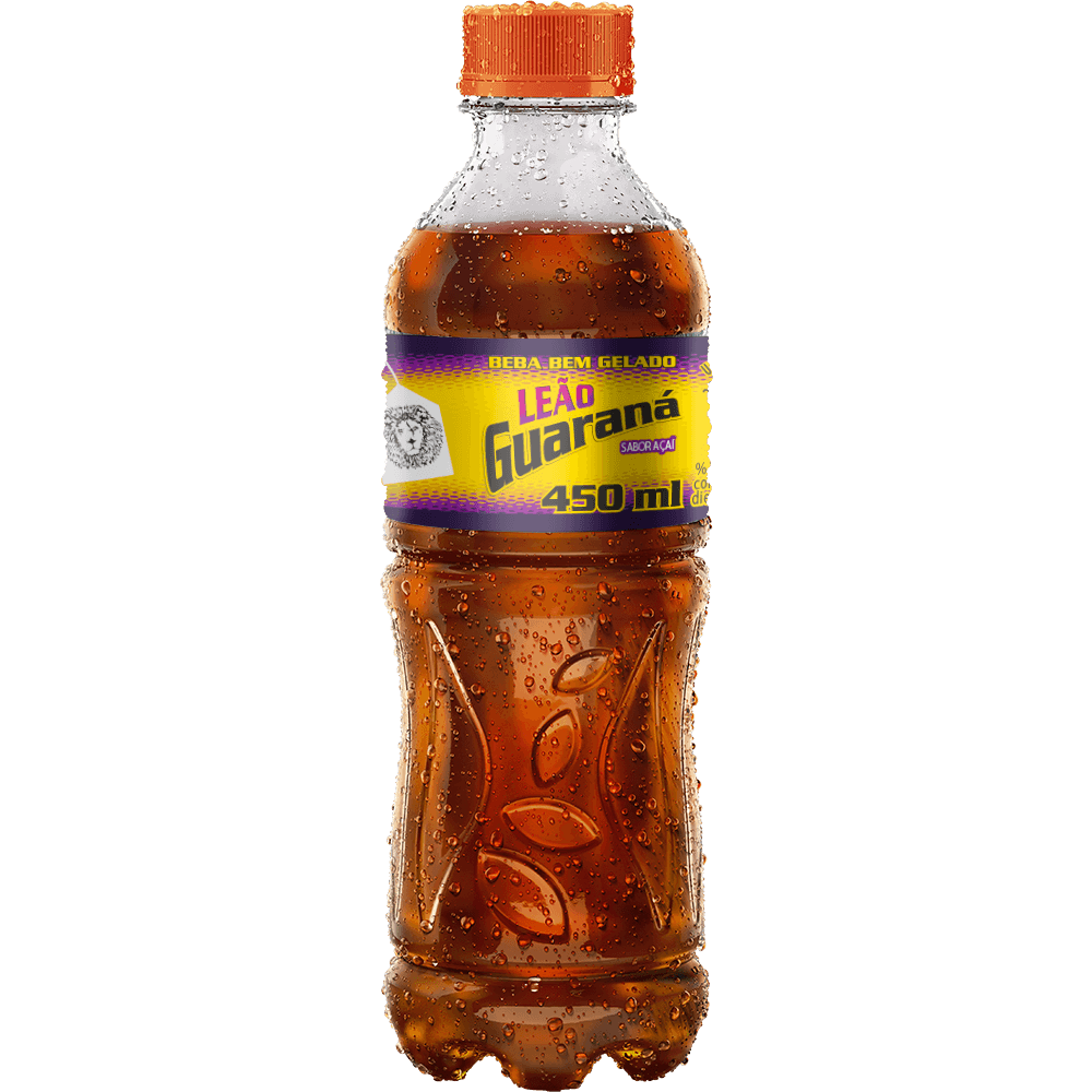 Refresco Adoçado Guaraná e Açaí Leão Garrafa 450ml
