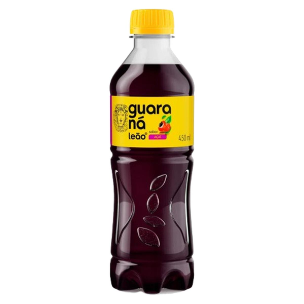 Refresco Adoçado Guaraná e Açaí Leão Garrafa 450ml