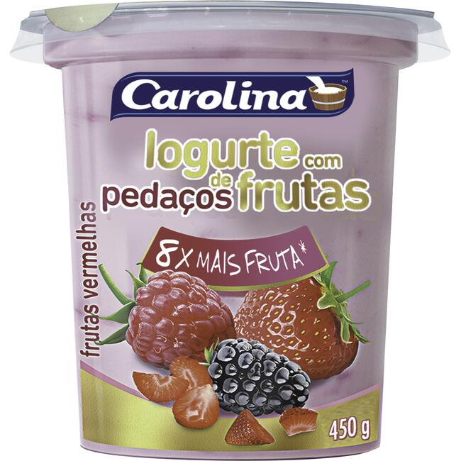 Iogurte com Pedaços Carolina Frutas Vermelhas 450g