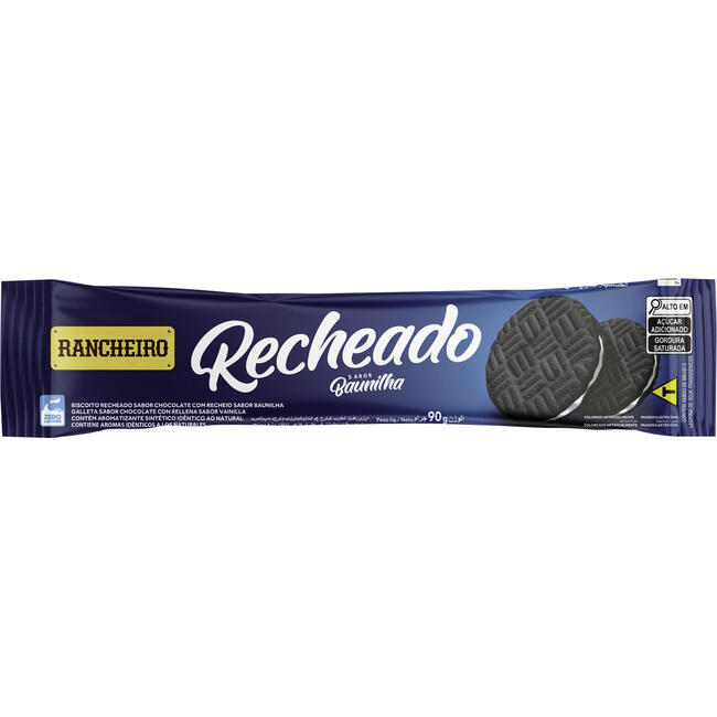 Biscoito Rosquinha Recheada Rancheiro Baunilha 90g