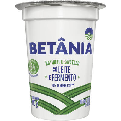 Iogurte Natural Betânia Desnatado 170g