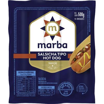 Salsicha Hot Dog Marba Resfriada 500g