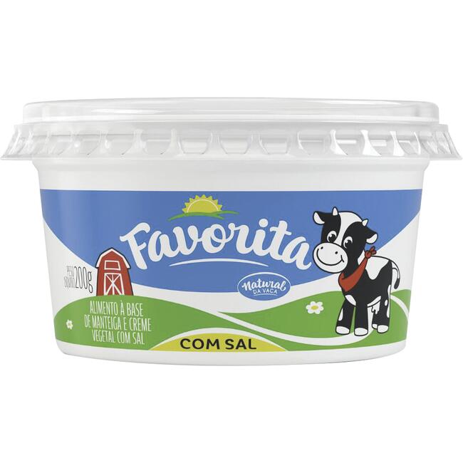 Manteiga e Creme Vegetal Favorita Com sal 200g