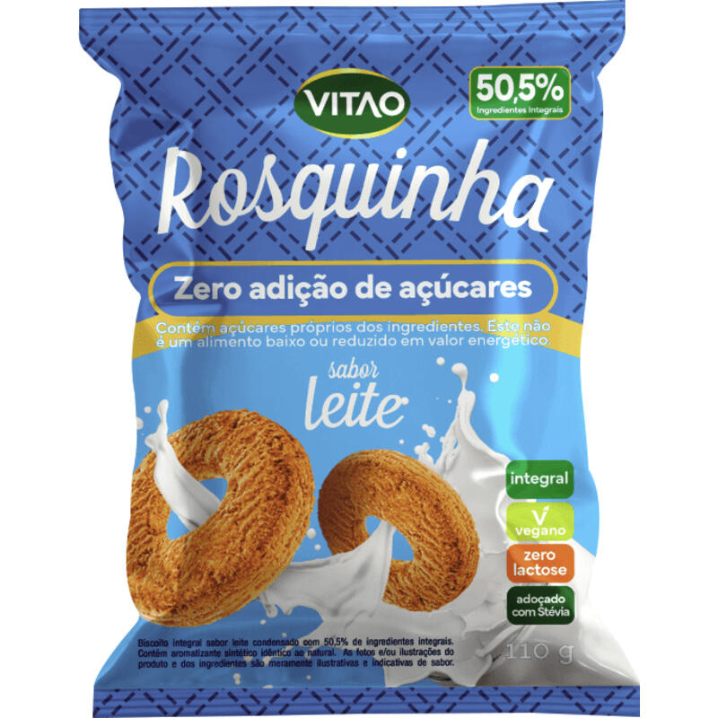 Biscoito Rosquinha Zero Vitao Integral Leite 110g