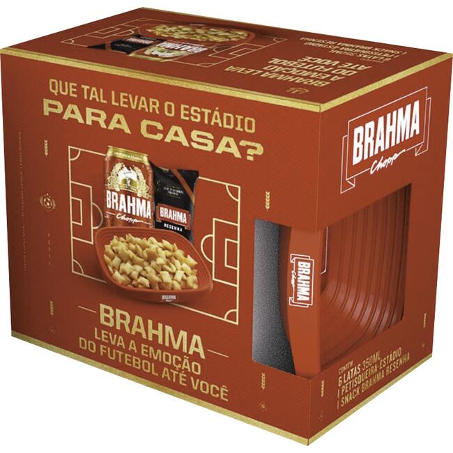 Kit Cerveja Brahma 6x350ml + 1 Petisqueira