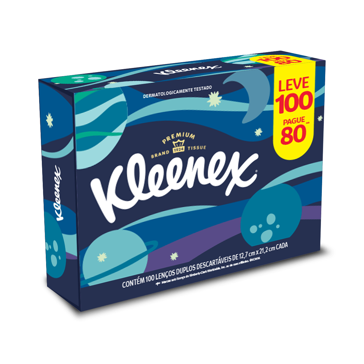 Lenços de Papel Kleenex Dia a Dia Kids Leve 100un Pague 80un