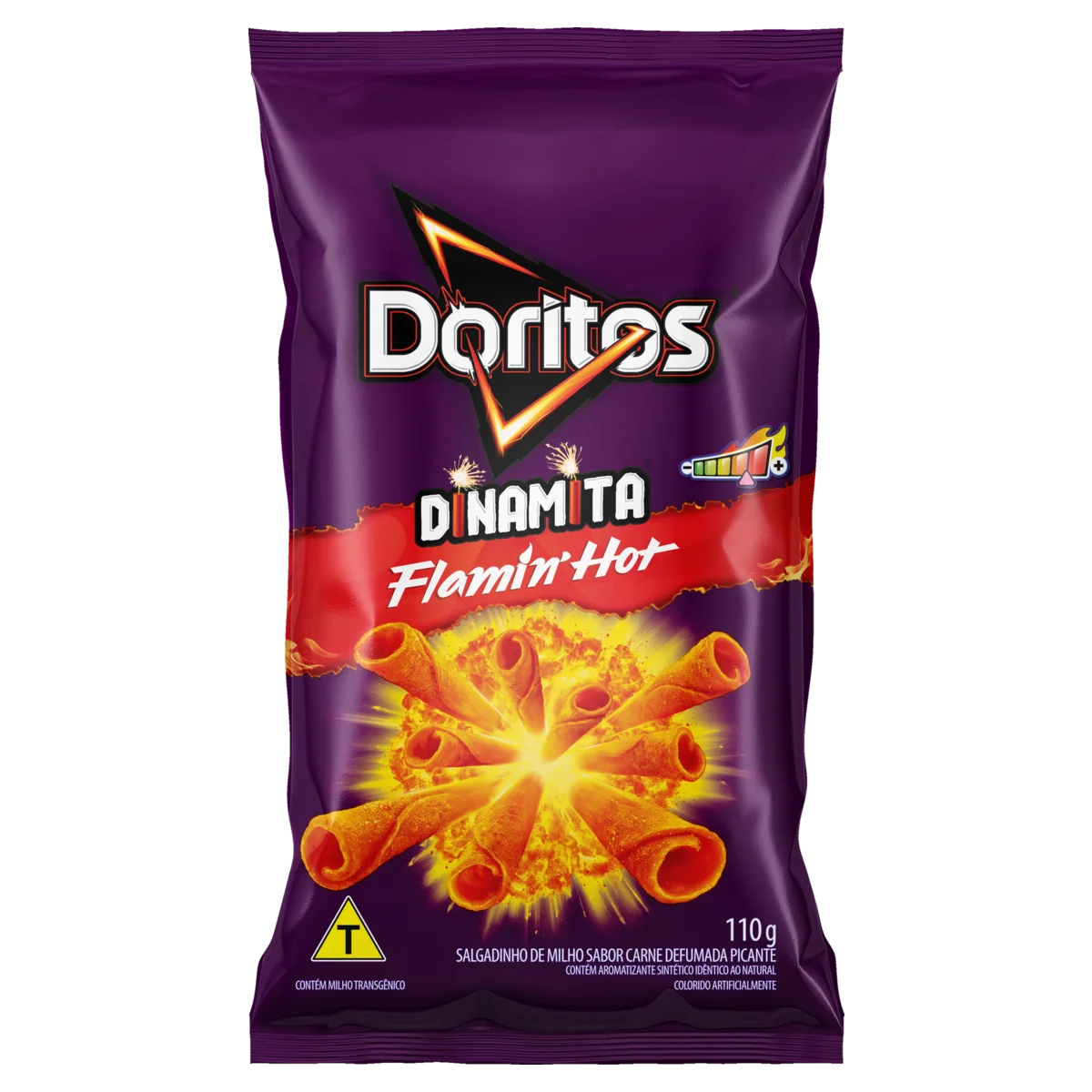 Salgadinho de Milho Carne Defumada Picante Doritos Dinamita Flamin' Hot Pacote 110g