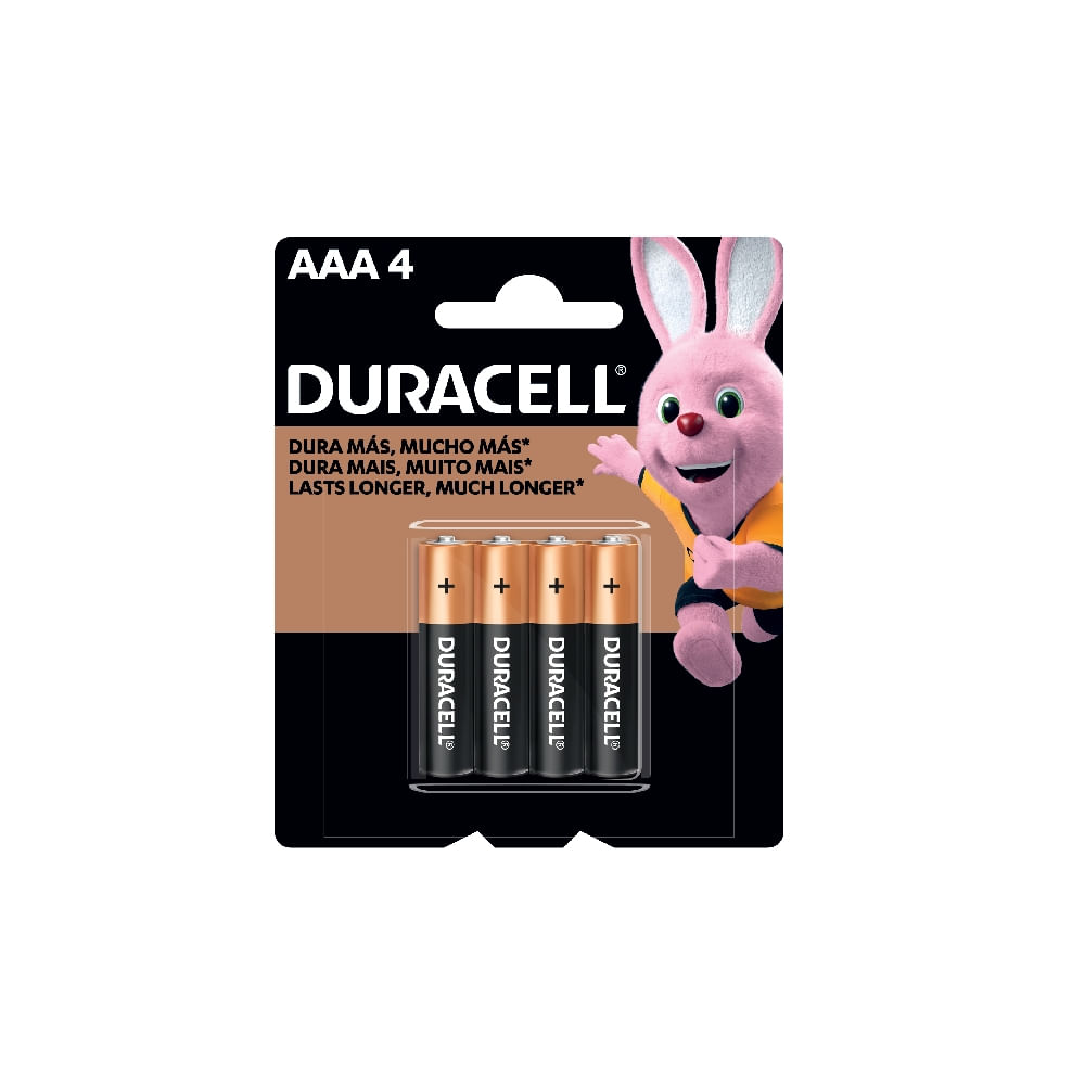 Pilha Duracell Alcalina AAA Palito com 4un