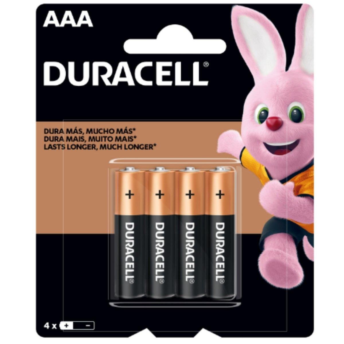 Pilha Duracell Alcalina AAA Palito com 4un