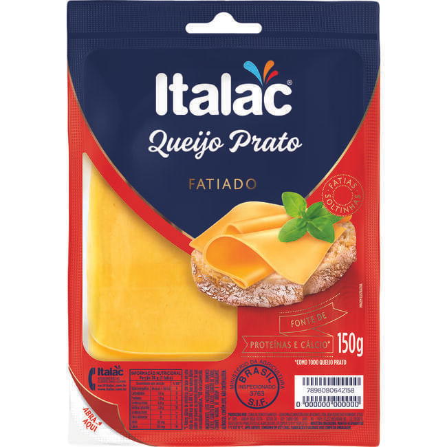 Queijo Prato Italac Fatiado 150g