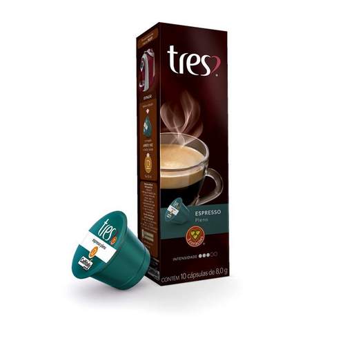 Capsula TRES Café Espresso Pleno 3 Corações 10 unid
