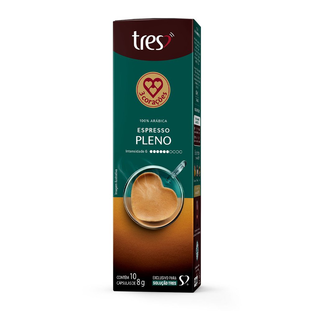 Capsula TRES Café Espresso Pleno 3 Corações 10 unid