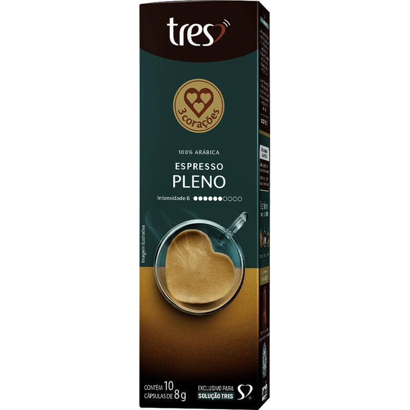 Capsula TRES Café Espresso Pleno 3 Corações 10 unid