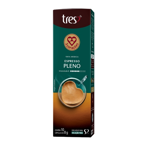 Capsula TRES Café Espresso Pleno 3 Corações 10 unid